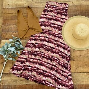 Tie Dye Hi Waist Maxi Skirt + Crop Top SET